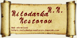 Milodarka Nestorov vizit kartica